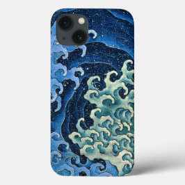 Funda Para iPhone 13 Océano vintage de ola femenina de Hokusai