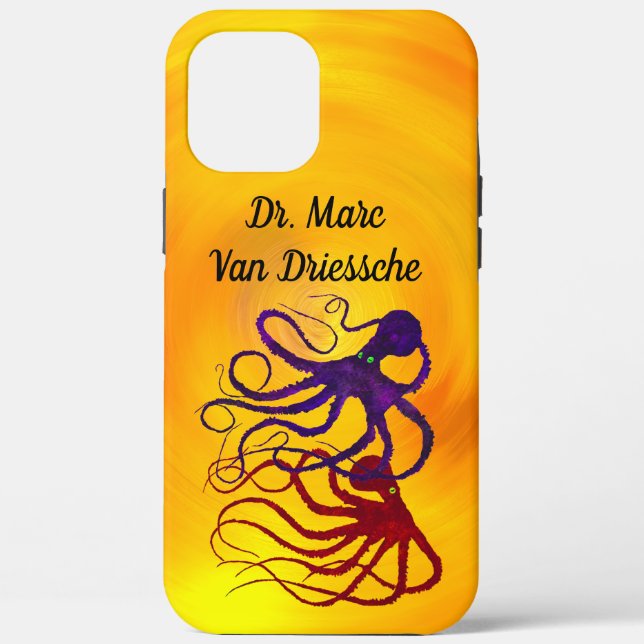 Funda De Case-Mate Para iPhone Octopi Personalizado En Amarillo - Estuche De Telé (Reverso )