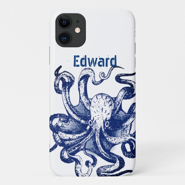 Funda De Case-Mate Para iPhone Octopus azul (Reverso)