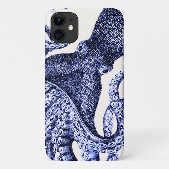 Funda De Case-Mate Para iPhone Octopus azul paisajístico (Reverso)