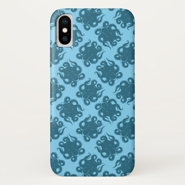 Funda De Case-Mate Para iPhone Octopus En Patrón Azul (Reverso)