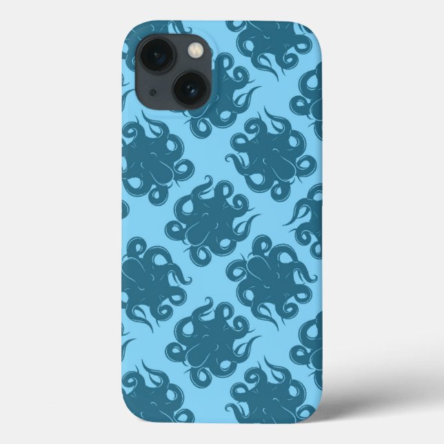 Funda De Case-Mate Para iPhone Octopus En Patrón Azul (Reverso)