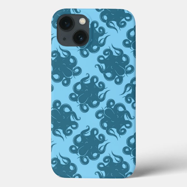 Funda De Case-Mate Para iPhone Octopus En Patrón Azul (Reverso)