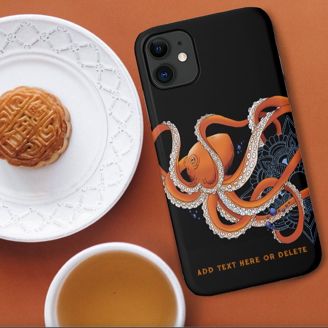 Funda De Case-Mate Para iPhone Octopus Naranja Mandala Blue (Subido por el creador)