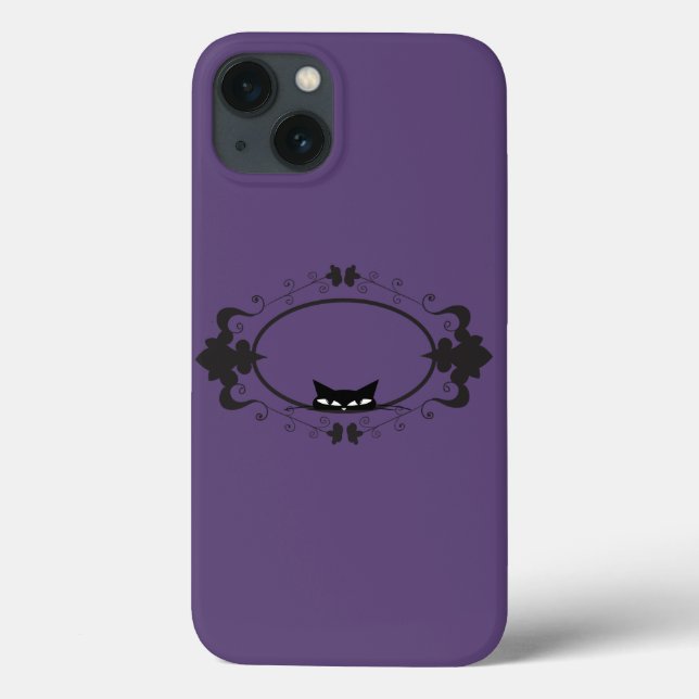 Funda De Case-Mate Para iPhone Ocultar gato negro (Reverso)