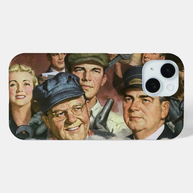 Funda De Case-Mate Para iPhone Ocupaciones laborales, patriotismo patriótico vint (Reverso (Horizontal) )