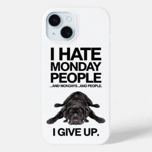 Funda Para iPhone 15 Odio los lunes un diseño divertido para perros per