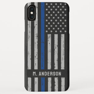 Funda Para iPhone XS Max Oficial delgado de policía de la Línea Azul