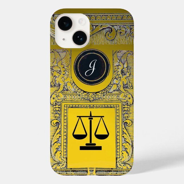 Funda De Case-Mate Para iPhone OFICINA JUSTICIA JURÍDICA, ATTORNEY Monograma Oro  (Reverso )