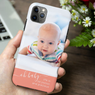 Funda Para iPhone 11 Pro Max Oh Baby Cita Rosa Coral Foto Personalizada