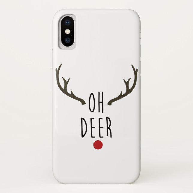 Funda De Case-Mate Para iPhone OH CIERVO Reno Navidad Fiesta Festiva (Reverso)