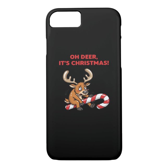 Funda De Case-Mate Para iPhone Oh Deer Its Christmas Stressed Reindeer With Sweet (Reverso)