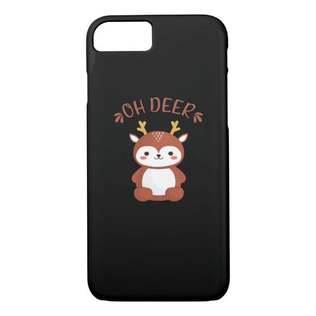 Funda De Case-Mate Para iPhone Oh Deer Kawaii Deer Playful Art Style  (Reverso)