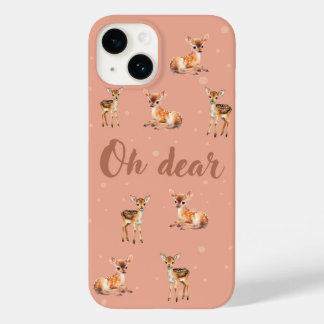 Funda Para iPhone 14 De Case-Mate Oh Querido estuche para iPhone en Peach y Brown
