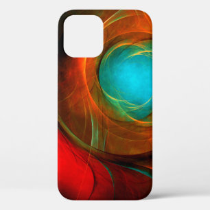 Funda Para iPhone 12 Ojo Azul Arte Abstracto Moderno Fino Patrón Frío #
