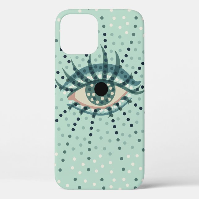 Funda De Case-Mate Para iPhone Ojo Azul Extraño Con Puntos Abstracto Arte Psicodé (Reverso )