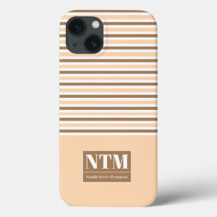 Funda Para iPhone 13 Ojo capturando grandes iniciales blancas Strippes 