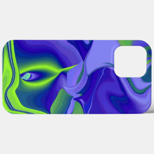 Funda Para iPhone 13 Pro Max Ojo malvado , Resumen 3D en púrpura azul verde