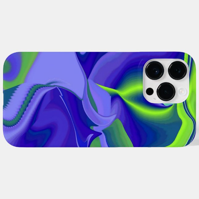 Funda De Case-Mate Para iPhone Ojo malvado , Resumen 3D en púrpura azul verde (Reverso (Horizontal))