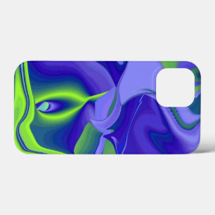 Funda Para iPhone 13 Mini Ojo malvado , Resumen 3D en púrpura azul verde