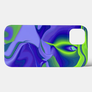 Funda Para iPhone 13 Ojo malvado , Resumen 3D en púrpura azul verde