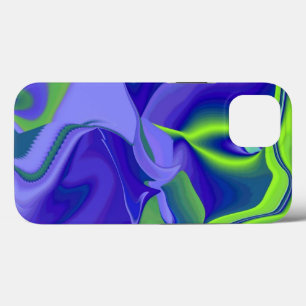 Funda Para iPhone 13 Ojo malvado , Resumen 3D en púrpura azul verde