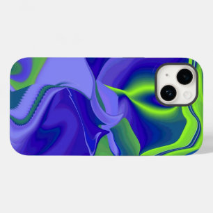 Funda Para iPhone 14 De Case-Mate Ojo malvado , Resumen 3D en púrpura azul verde