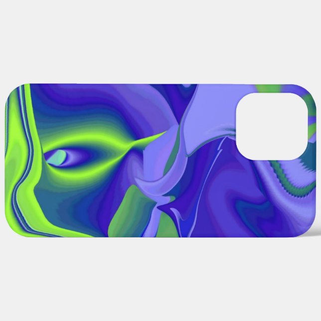 Funda De Case-Mate Para iPhone Ojo malvado , Resumen 3D en púrpura azul verde (Reverso (Horizontal) )