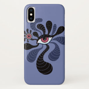 Funda Para iPhone X Ojo rosado doble espeluznante del arte hipnótico