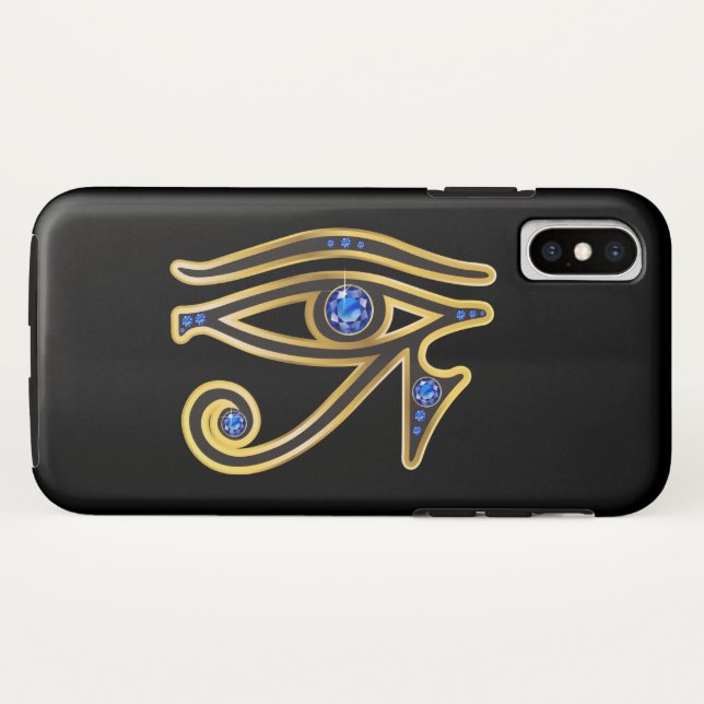 Funda De Case-Mate Para iPhone Ojo zafiro en oro (Reverso (horizontal))