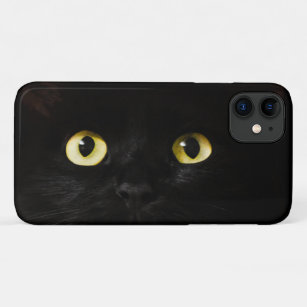 Funda Para iPhone 11 Ojos de gato amarillo, gato negro