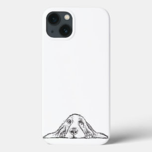 Funda Para iPhone 13 ojos de perrito simple blanco negro