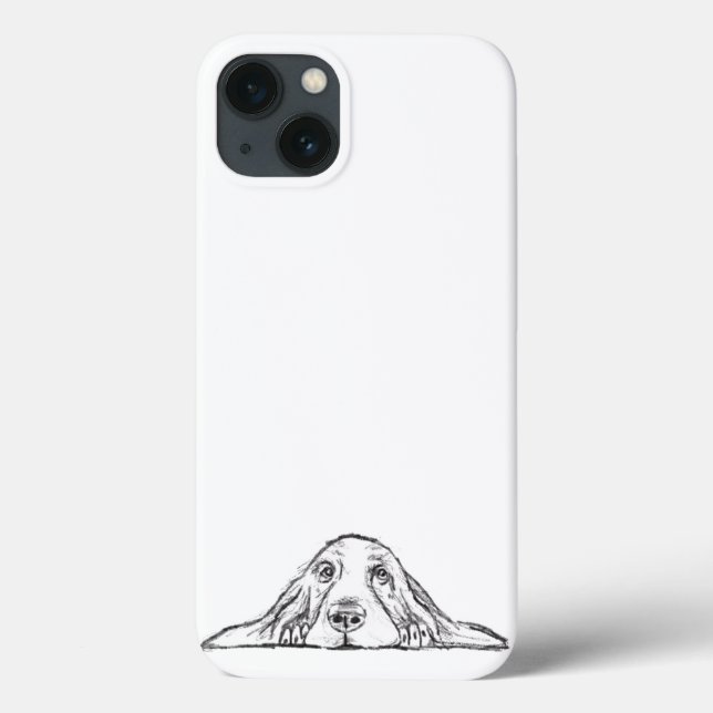 Funda De Case-Mate Para iPhone ojos de perrito simple blanco negro (Reverso)
