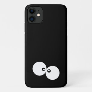 Funda Para iPhone 11 Ojos Google, ojos divertidos, negro y blanco
