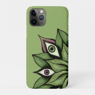 Funda Para iPhone 11 Pro Ojos psicodélicos Mandala - Verde floral trippy