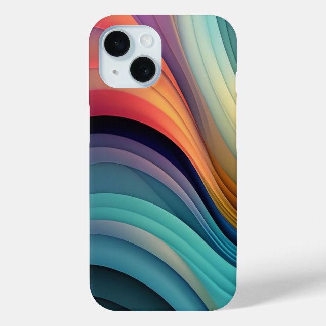 Funda De Case-Mate Para iPhone Ola de Arcoíris Arte Abstracto (Reverso )