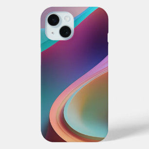 Funda Para iPhone 15 Ola de Arcoíris Moderno Arte Abstracto
