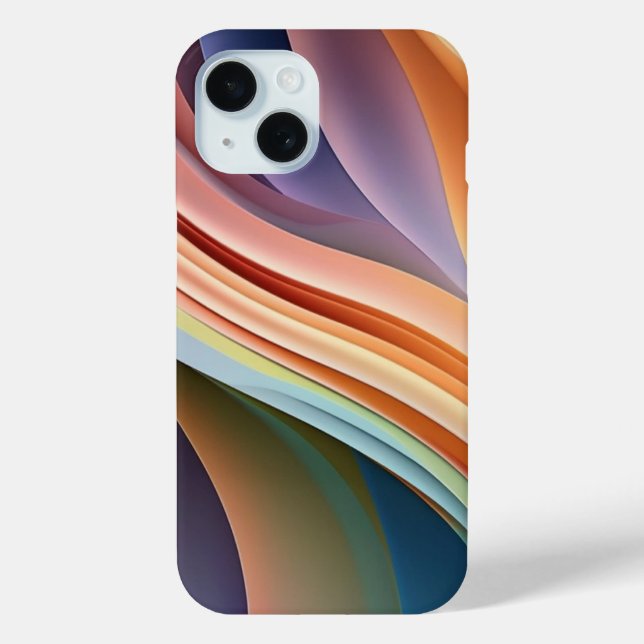 Funda De Case-Mate Para iPhone Ola de Arcoíris Moderno Arte Abstracto (Reverso )