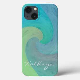 Funda Para iPhone 13 Ola de color agua Arte personalizado turquesa verd