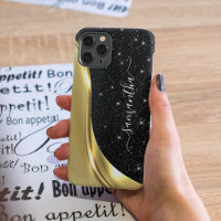 Ola de Monograma 3D Gold de aspecto Purpurina meta