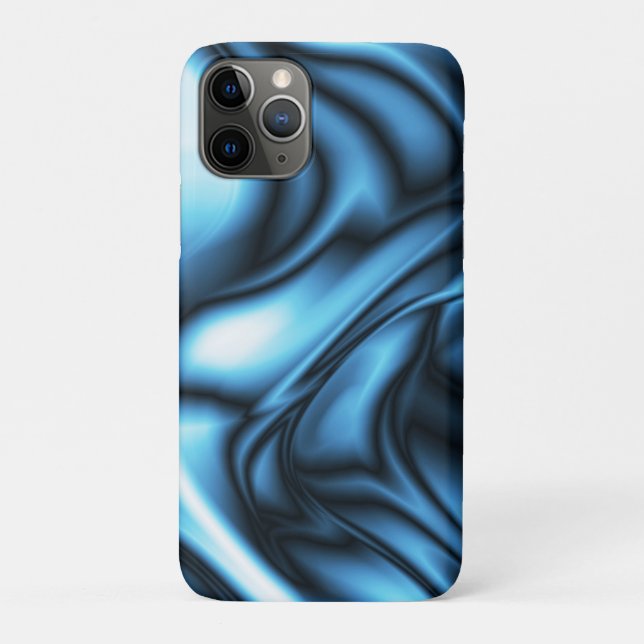 Funda De Case-Mate Para iPhone Ola de seda azul (Reverso)