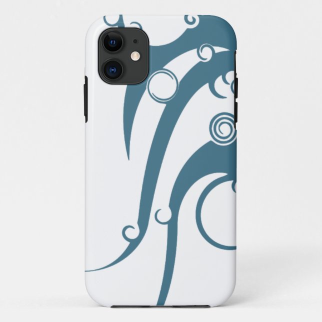 Funda De Case-Mate Para iPhone Ola Geométrica Azul Turquesa (Reverso)