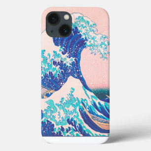 Funda Para iPhone 13 Ola Rosa Pintura Japonesa Vintage Surfista