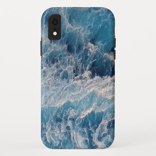 Funda De Case-Mate Para iPhone Olas azules del océano (Reverso)