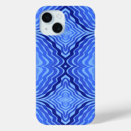 Funda Para iPhone 15 Olas Azules Reflectantes Arte Abstracto Moderno de