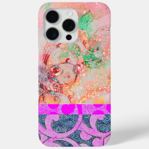 Funda Para iPhone 15 Pro Max OLAS / Brillantes moradas rosadas en chispas de or