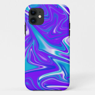 Funda Para iPhone 11 Olas celestes: El mármol azul blanco y morado