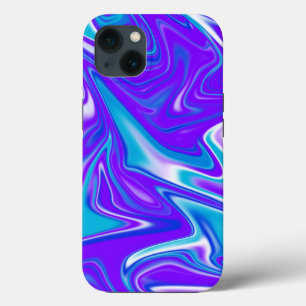 Funda Para iPhone 13 "Olas celestes: la Mármol azul blanco y púrpura