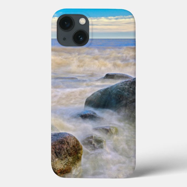 Funda De Case-Mate Para iPhone Olas chocando contra rocas de la costa (Reverso)
