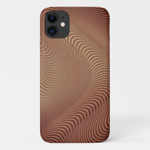 Funda Para iPhone 11 Olas de arte marrón